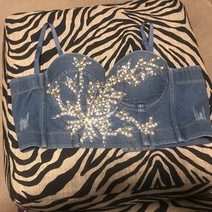 COPY - Women’s Denim Bustier Corset Top Bra